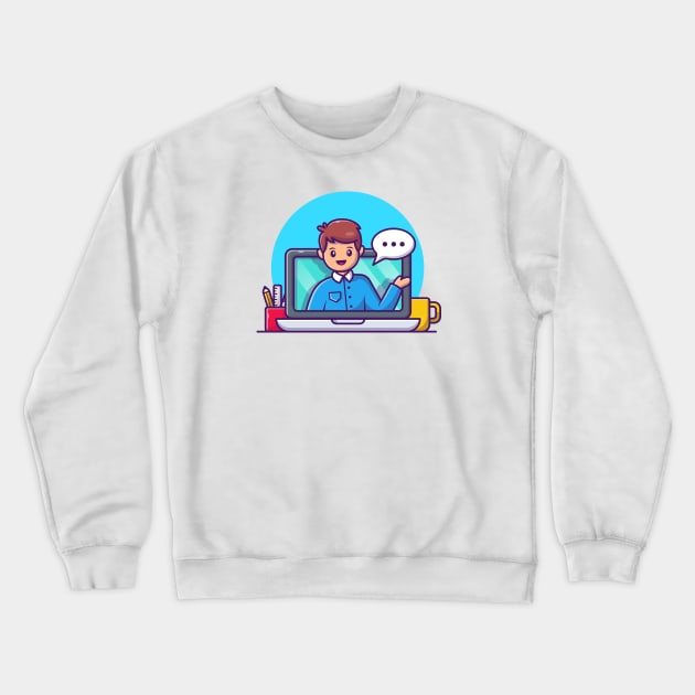 Male working on laptop cartoon Crewneck Sweatshirt by Catalyst Labs